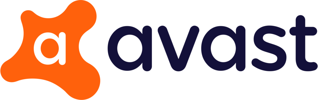 Avast antivirus logo. Orange amoeba shaped blob with a lower-case letter "a" in the middle, followed by the word "avast" in black text. 
